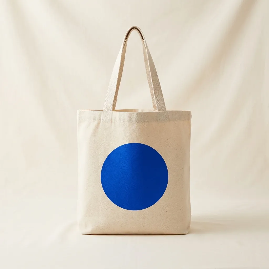 Canvas-Tasche mit blauem Siebdruck