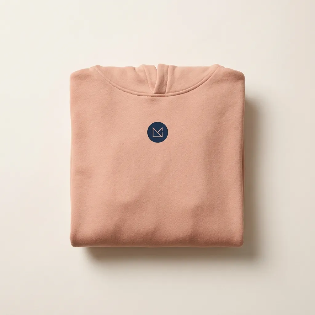 Pfirsichfarbener Hoodie einer Custom-Kollektion